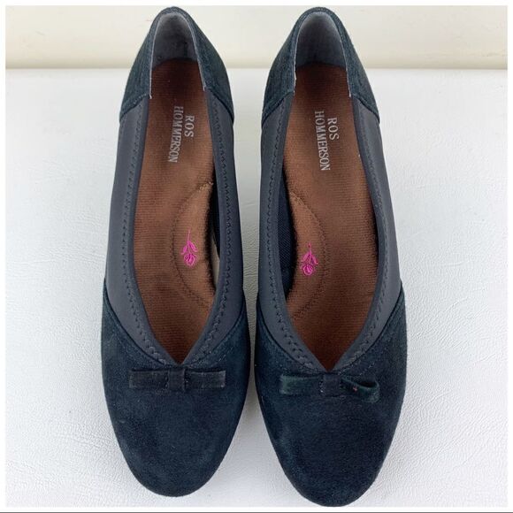 ‎Ros Hommerson Harper Suede/Neoprene Black Heels Pumps - Picture 6 of 16
